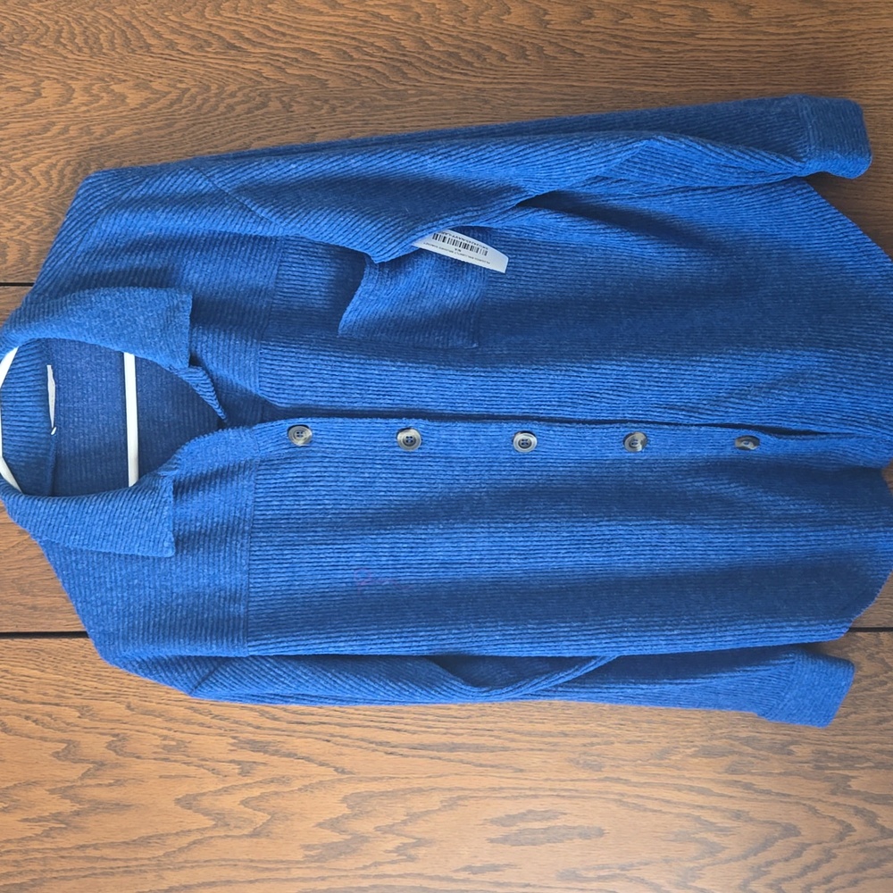 New Zenana Blue Button Shirt